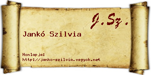 Jankó Szilvia névjegykártya