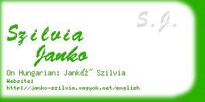 szilvia janko business card